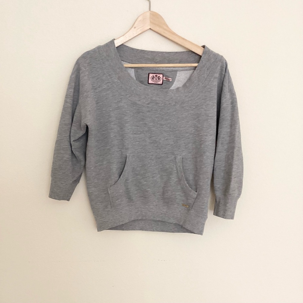 Juicy Couture Gray 3/4 Sleeve Sweatshirt SZ S